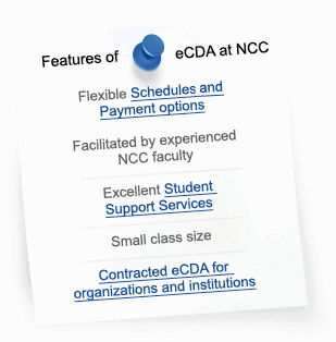 Features of eCDA at NCC